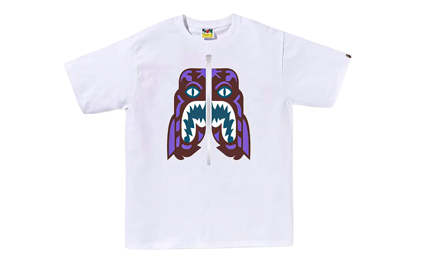 BAPE Colors Tiger T-Shirt White / Purple 1J30 110 057 WH