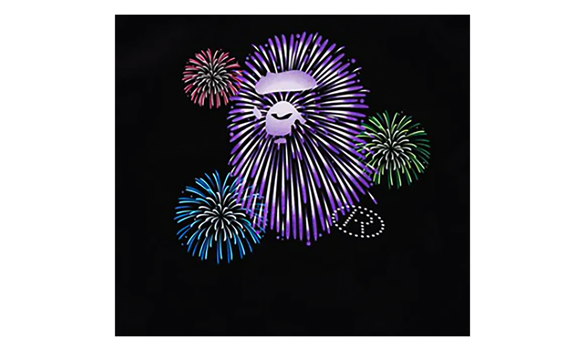 BAPE Ape Head Firework II Tee Black 1K72 110 012 BLACK