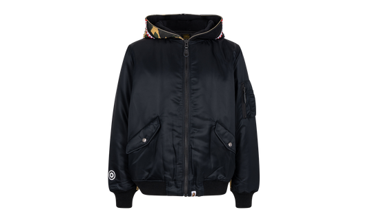 BAPE Shark Hoodie MA-1 Black Camo JK M141002 C