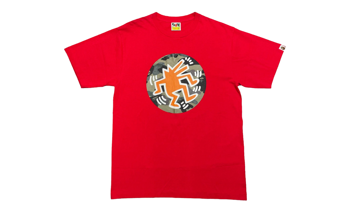 BAPE Keith Haring Short Sleeve T-Shirt Red BKHSSSTSR5