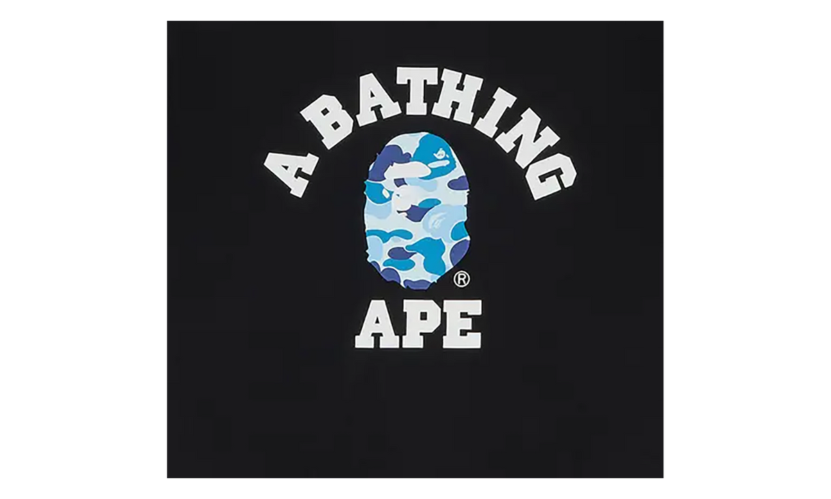 BAPE ABC Camo College Tee Black / Blue 1J30 110 005 BLACK BLUE