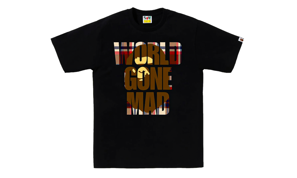 BAPE Check WGM Ape Head Overlap Tee Black 1J30 110 053 BLK