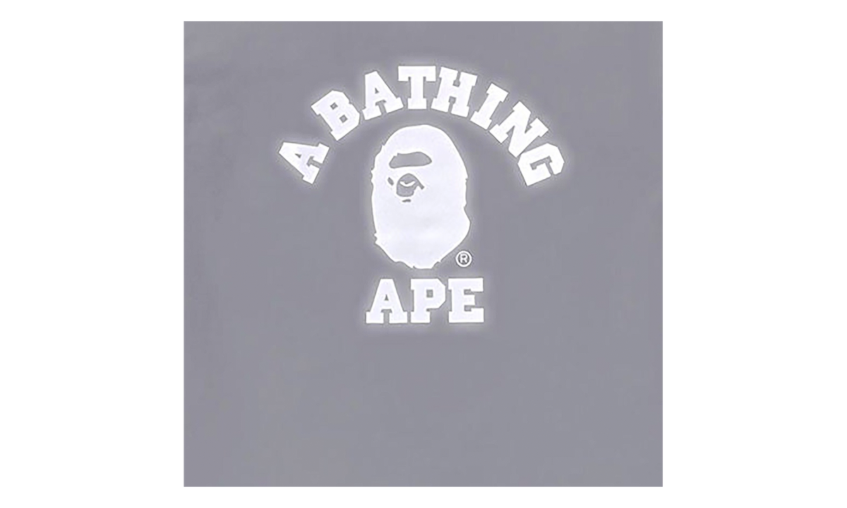BAPE Reflective On College SS Tee White 0ZXTEM00710XQ WHX