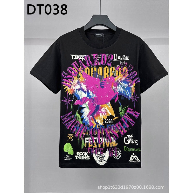 The Dsquared2 T-Shirt is fully printed with the new dragon pattern NextBlock