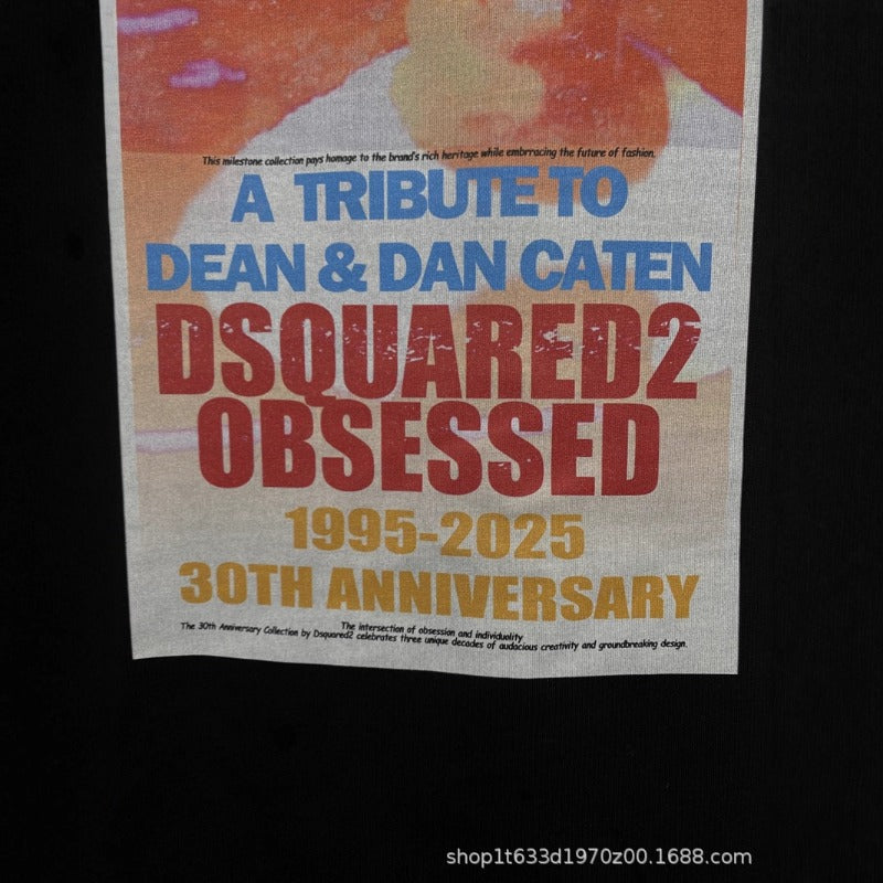 Dsquared2 T-Shirt Retro Printing Trendy Brand NextBlock
