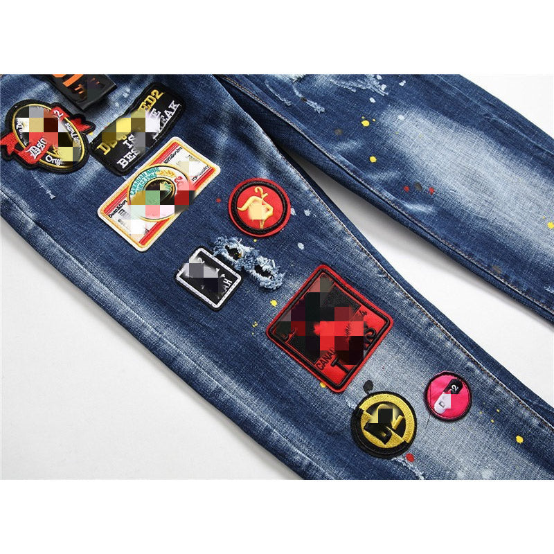 Dsquared2 Jeans Emblem Embroidered Stretch Jeans NextBlock