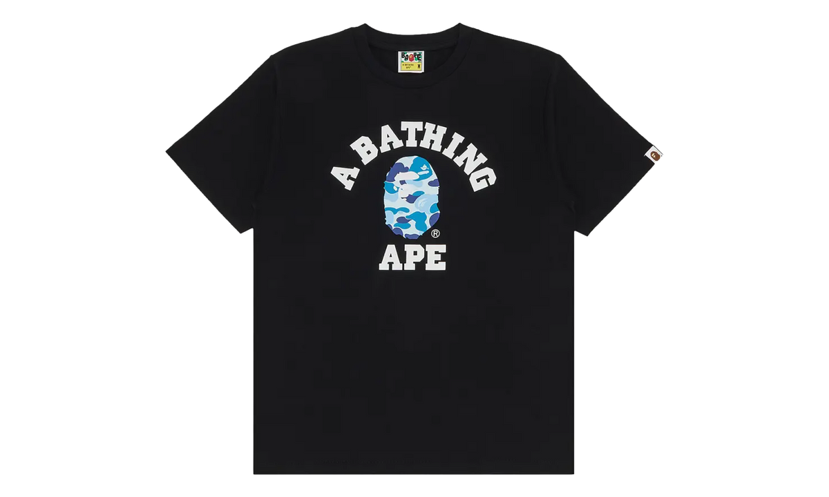 BAPE ABC Camo College Tee Black / Blue 1J30 110 005 BLACK BLUE