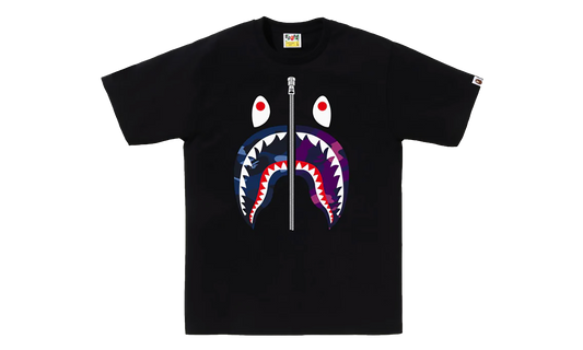 BAPE Color Camo Separate Shark Tee Black - Blue / Purple 1K80 110 021 BLACK NAVY