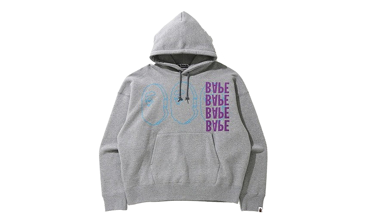 BAPE Multi Print Loose Fit Pullover Hoodie Grey 001PPH301010X GREY