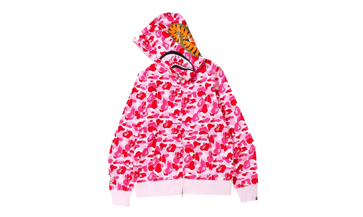BAPE ABC Camo Shark Full Zip Hoodie Pink 1J30 115 007 PINK