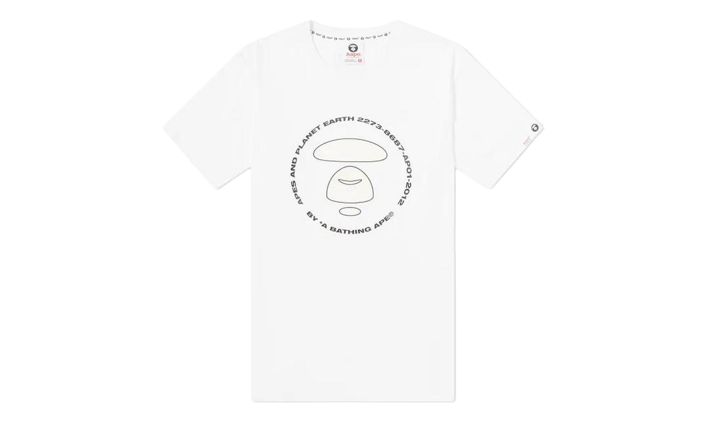 BAPE AAPE Planet Earth Logo T-Shirt White BZNLT63GL