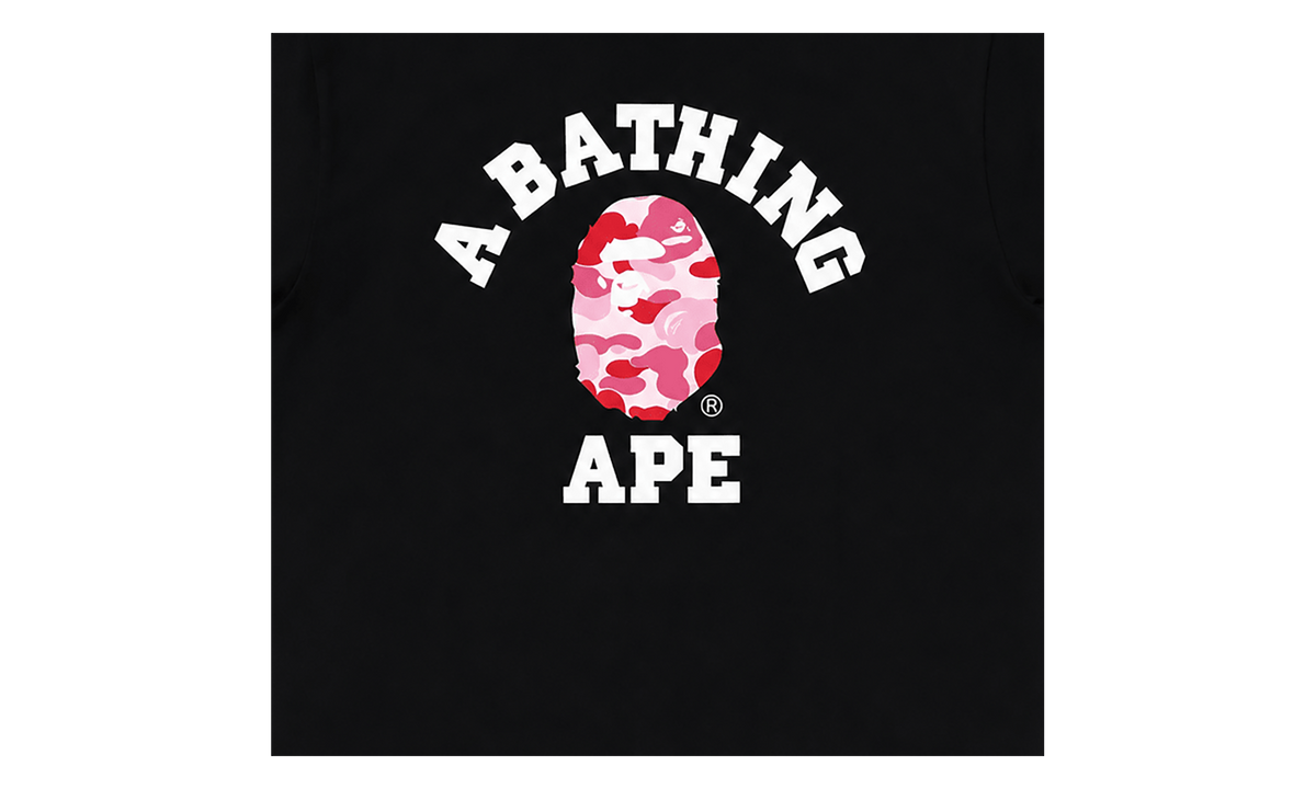 BAPE ABC Camo College Organic Tee Black Pink 1K20 109 008 BLACK PINK