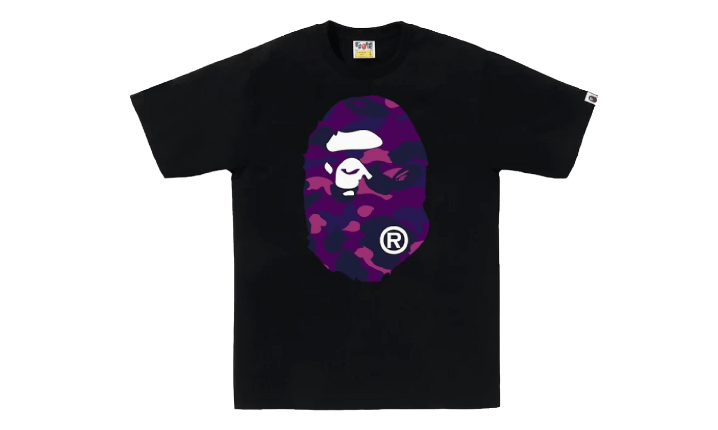 BAPE Color Camo Big Ape Head Tee Black / Purple 1G30 110 027 BLACK PURPLE