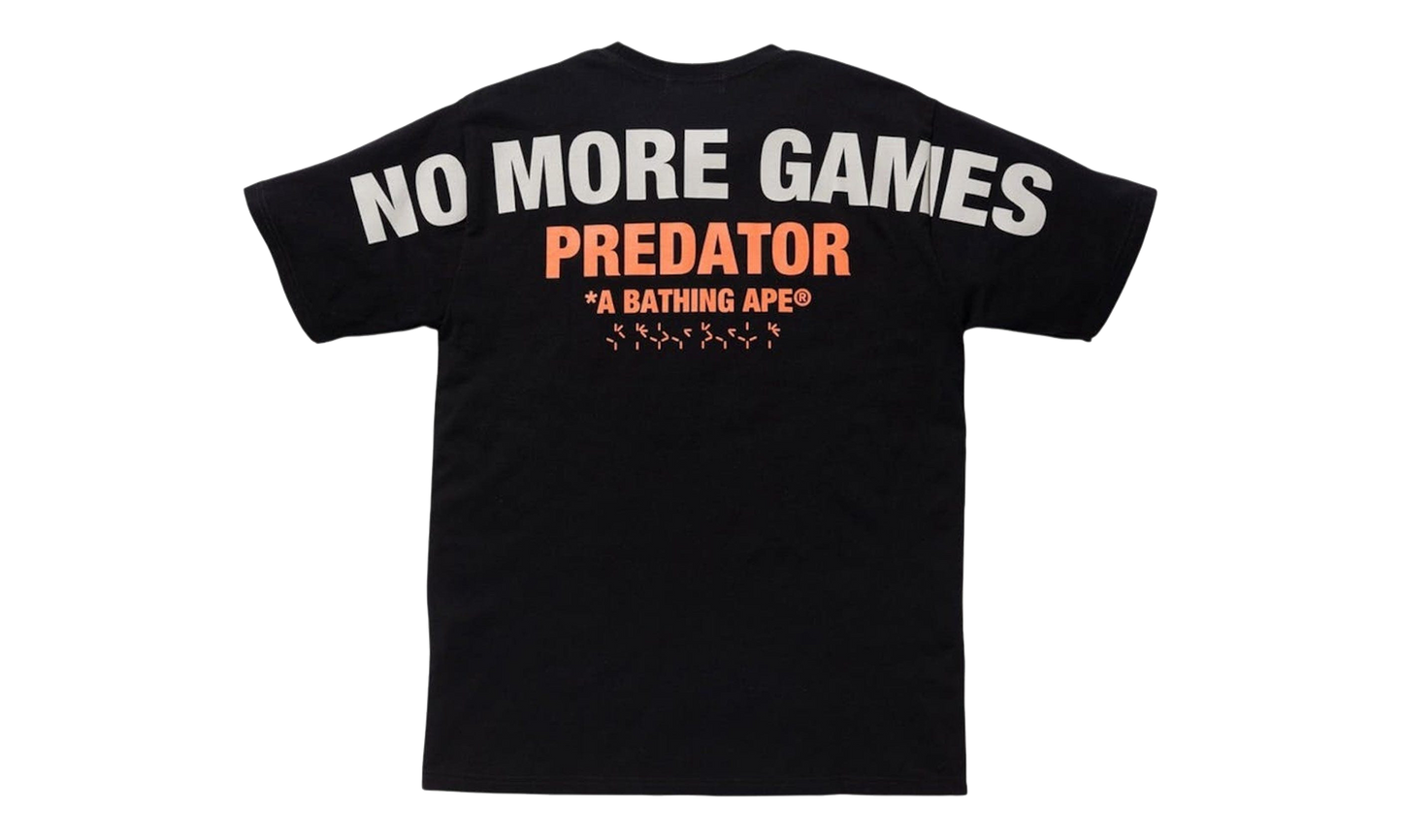 BAPE Predator No More Games Logo Short Sleeve T-Shirt Black Multicolor BPSCTB