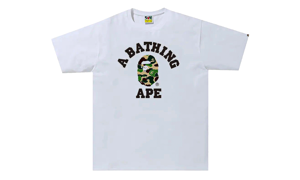 BAPE ABC Camo College Tee White / Green 1J30 110 005 WHITE GREEN