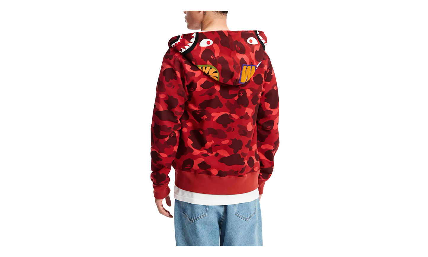 BAPE Color Camo Shark Full Zip Hoodie Red 1H70 115 008 RED