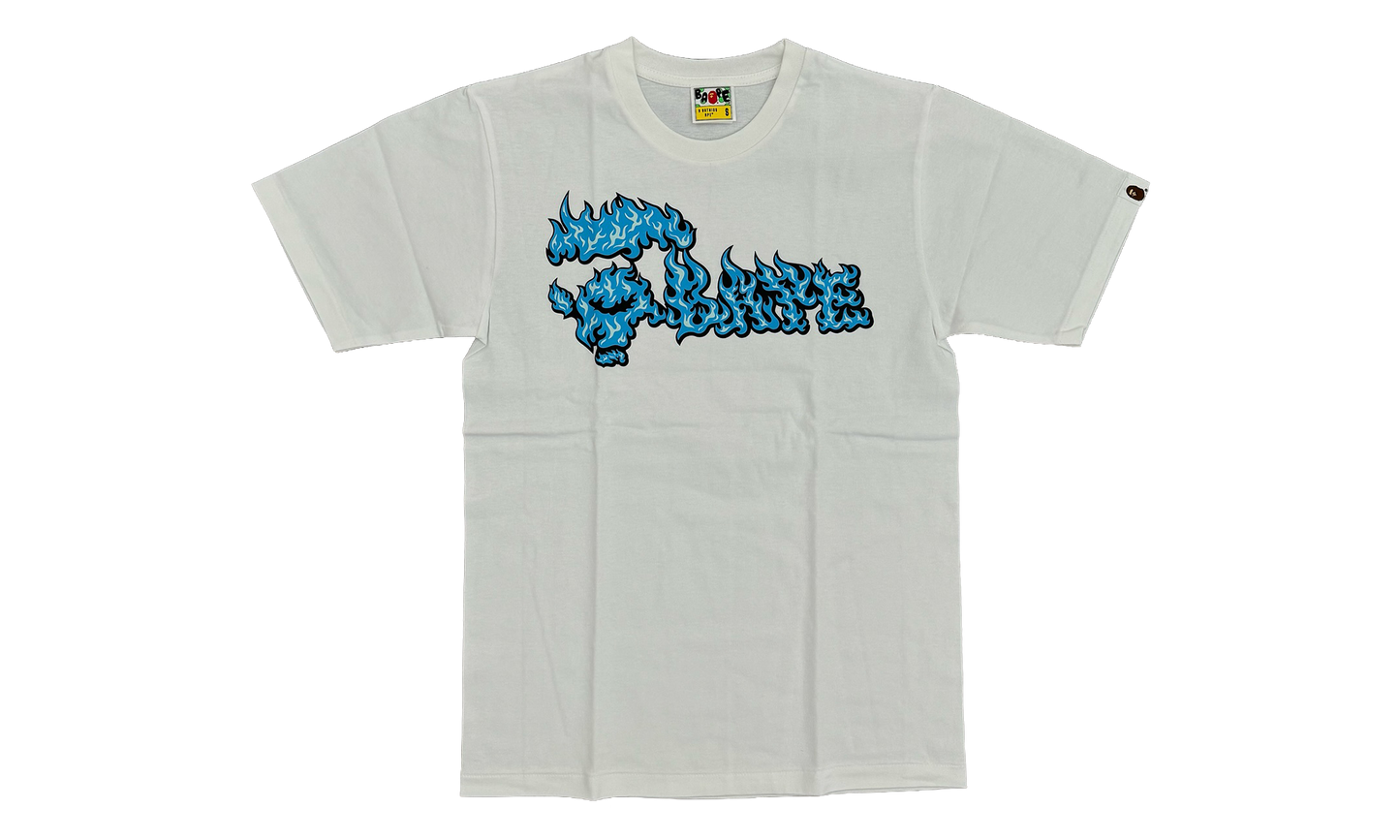 BAPE Flame Ape Face Tee White / Blue 1K20 110 034 WHITE BLUE