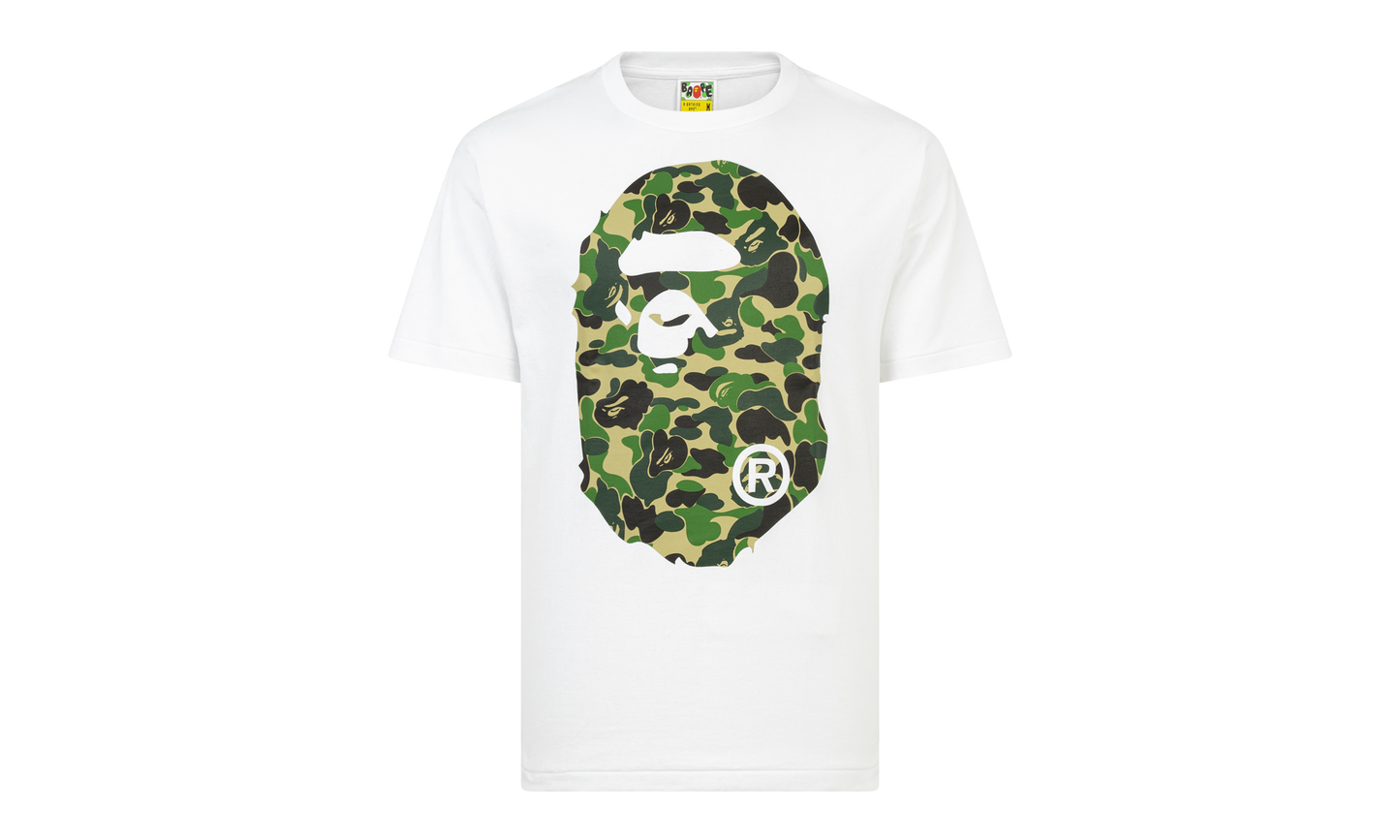 BAPE ABC BIG APE HEAD TEE WHITE/GREEN 0ZXTEM110008DWH0