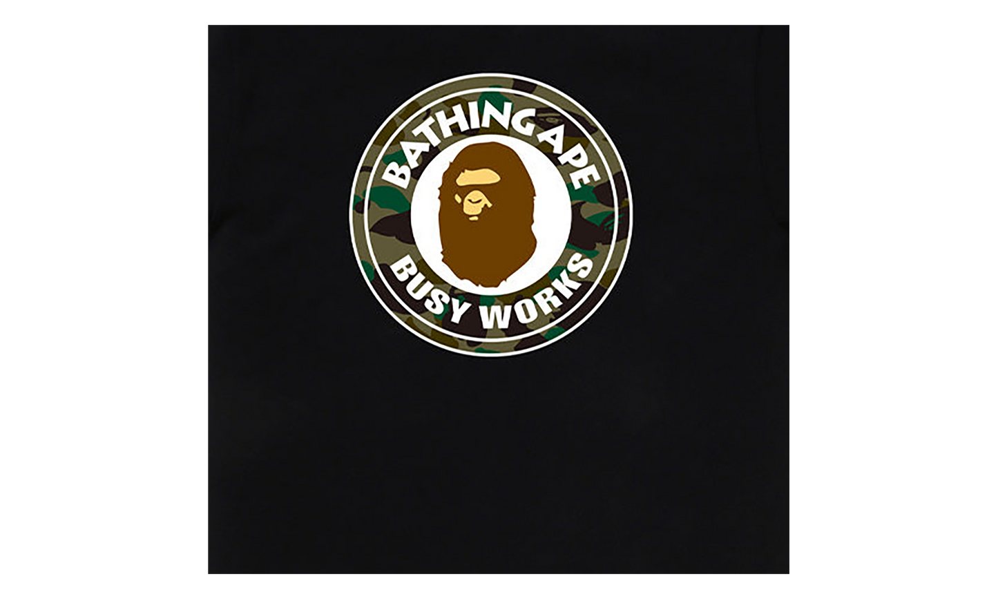 BAPE 1st Camo Busy Works Tee Black / Green 0ZXTEM014101Q BKM