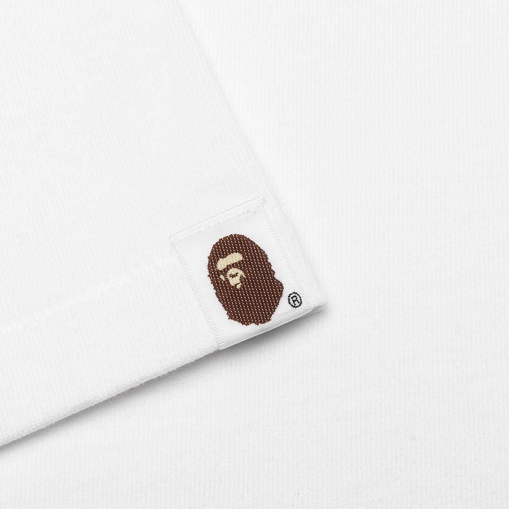 A BATHING APE Glitch Art College College Tee - White