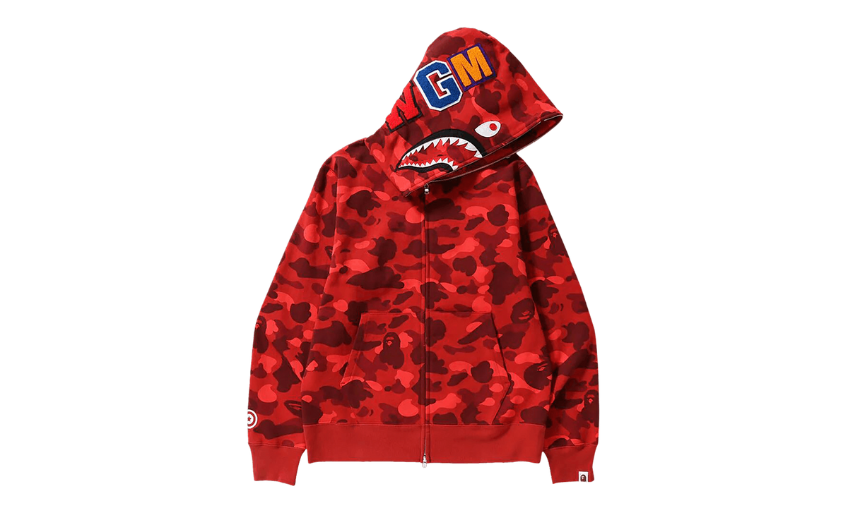 BAPE Color Camo Shark Full Zip Hoodie (FW24) Red 1J70 115 008 RED