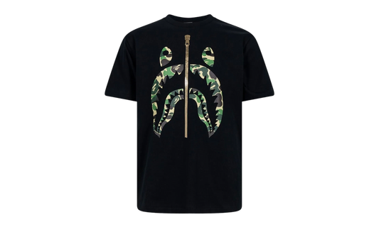 BAPE ABC Camo Gold Zip Shark Tee Black / Green TEI 801 006 BLACK GREEN
