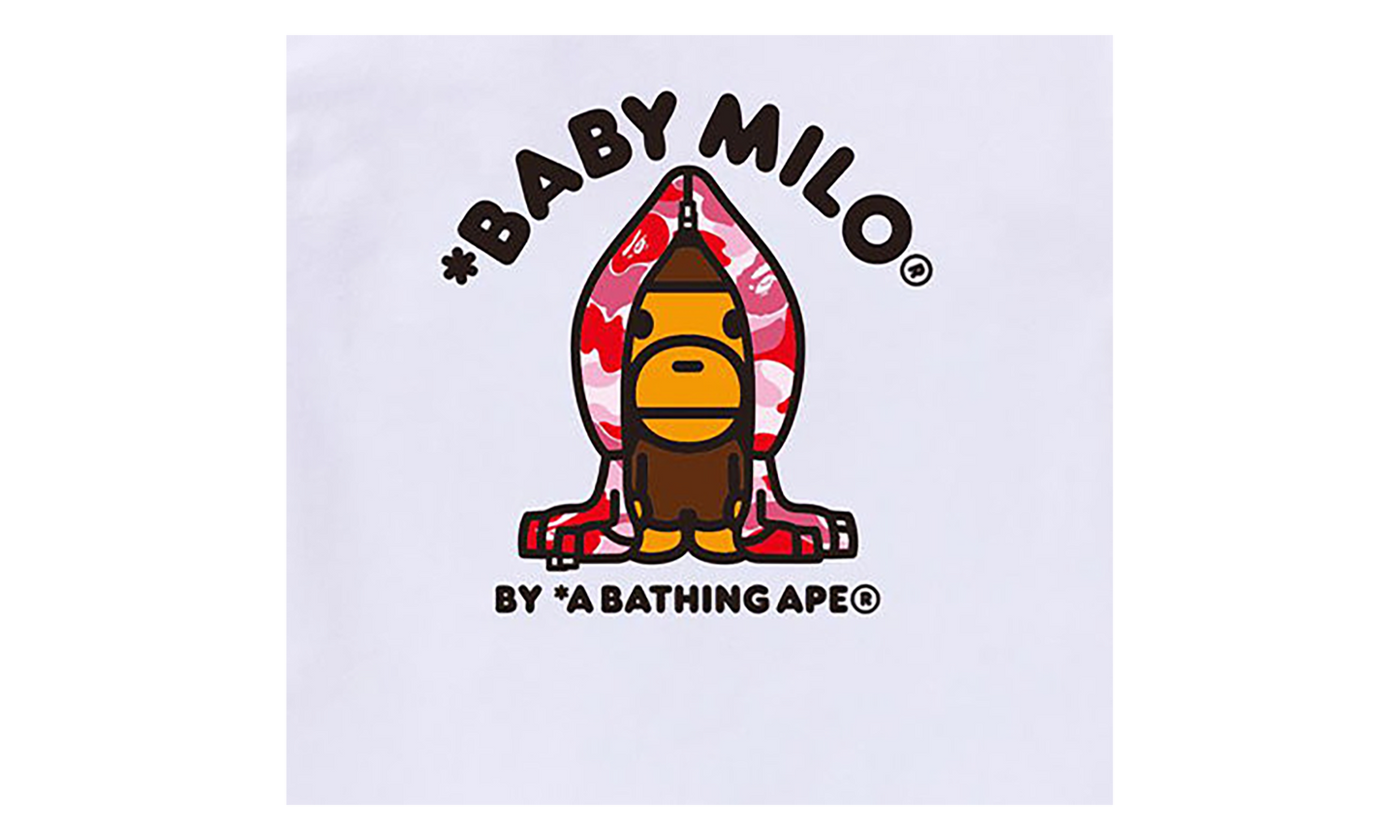 BAPE ABC Camo Milo Hoodie SS Tee White/Pink Camo 0ZXTEMX00510Q WHT