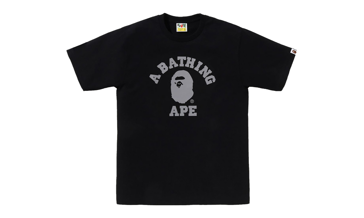 BAPE Reflective On College SS Tee Black 0ZXTEM00710XQ BKX