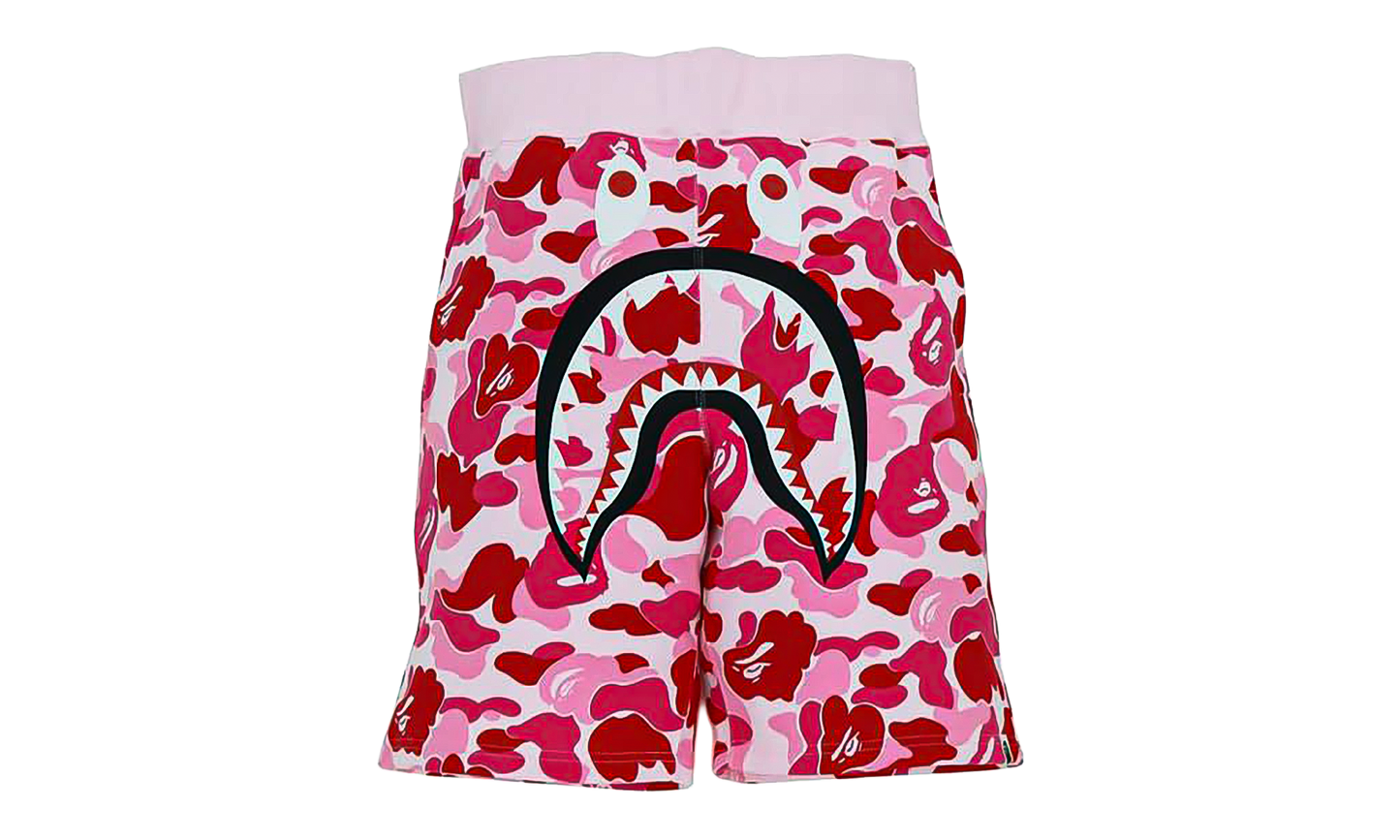 BAPE Big ABC Camo Shark Sweat Shorts Pink Camo 4E7LJDTQ