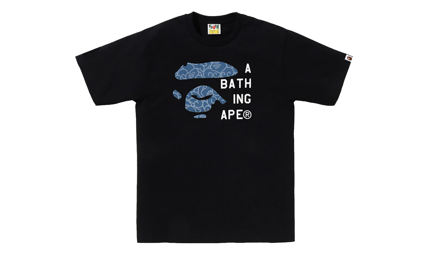 BAPE Japanese Cloud Camo Face Tag Tee Black 1L80 110 046 BLK