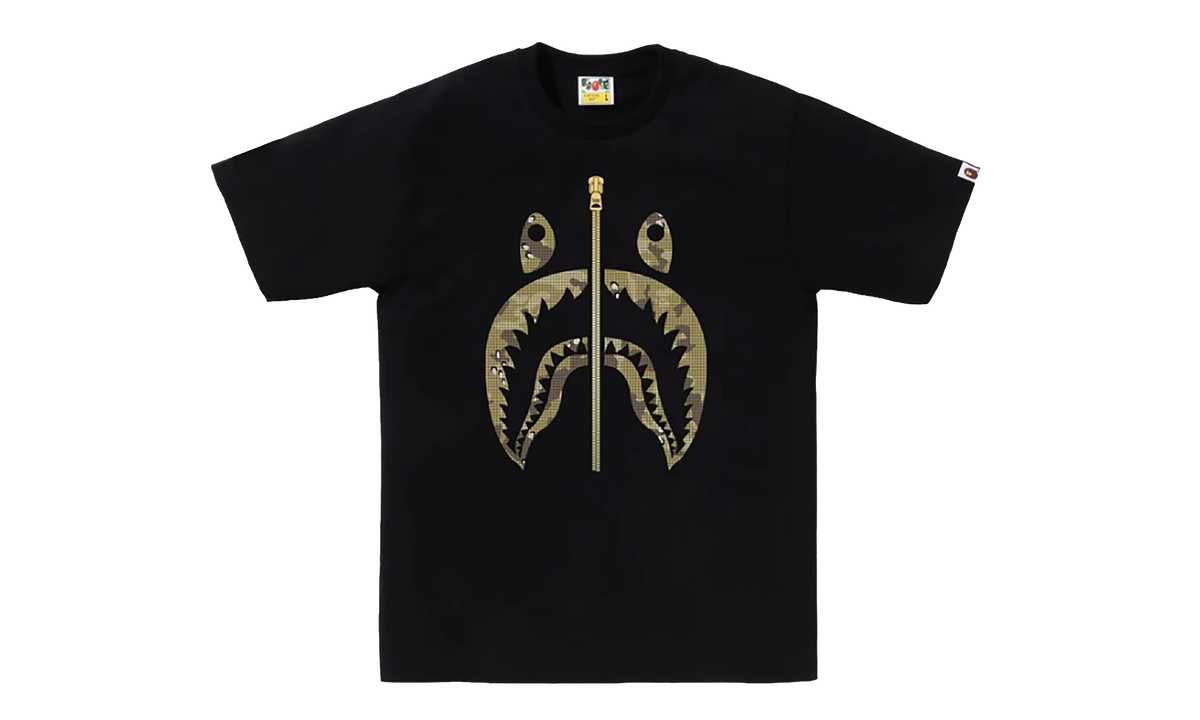 BAPE Bitmap Shark Tee Black 1K80 110 040 BLACK