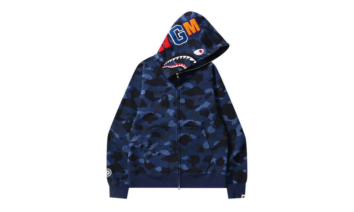 BAPE Color Camo Shark Full Zip Hoodie Navy 1H70 115 008 NAVY