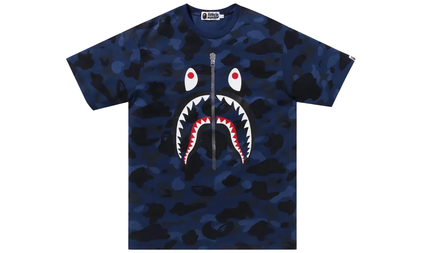 BAPE Color Camo Shark Tee NAVY CAMO 001CSJ801010M NVY
