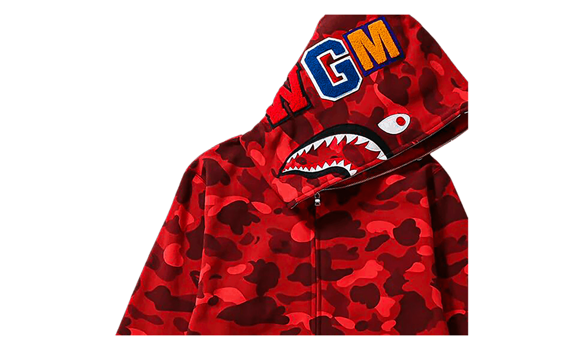 BAPE Color Camo Shark Full Zip Hoodie (FW24) Red 1J70 115 008 RED