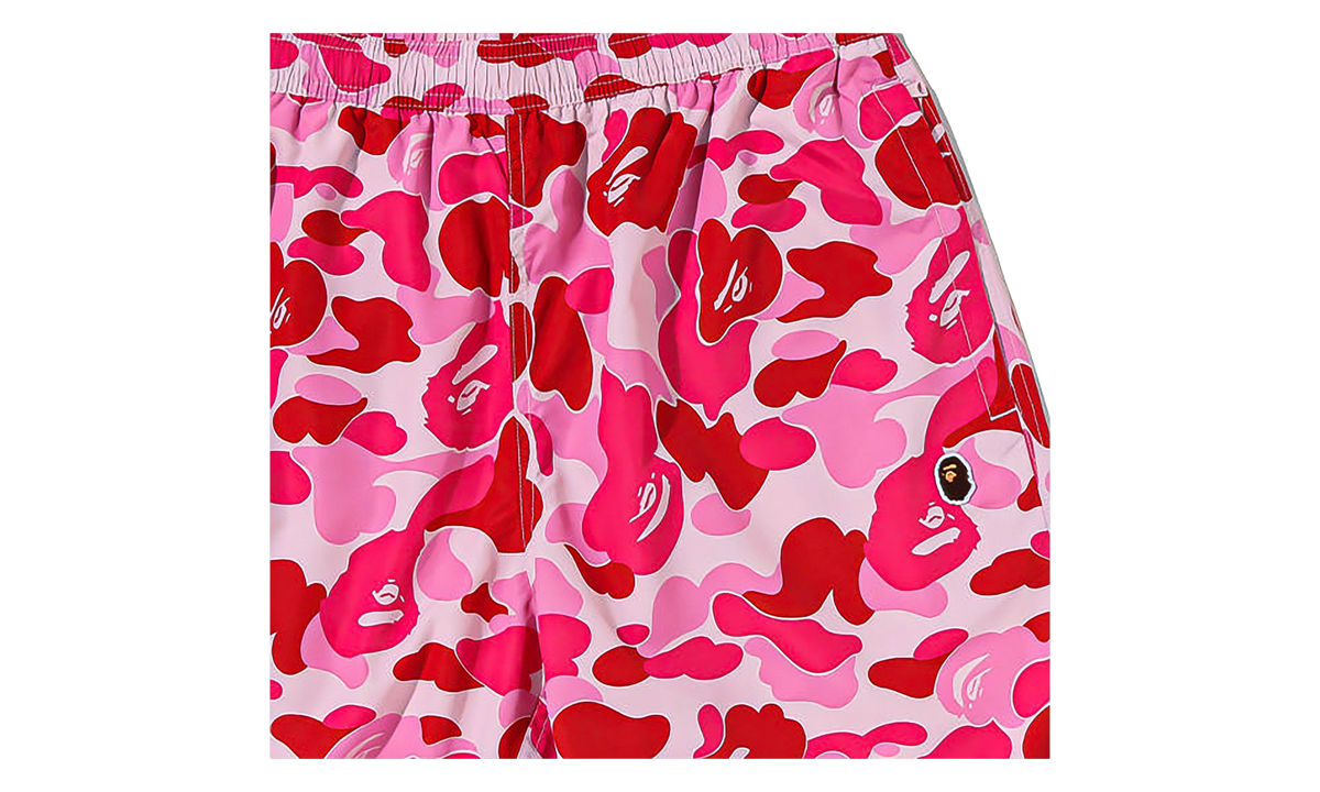 BAPE ABC Camo Ape Head One Point Beach Short Pink 0ZXSPM008531Q PKX