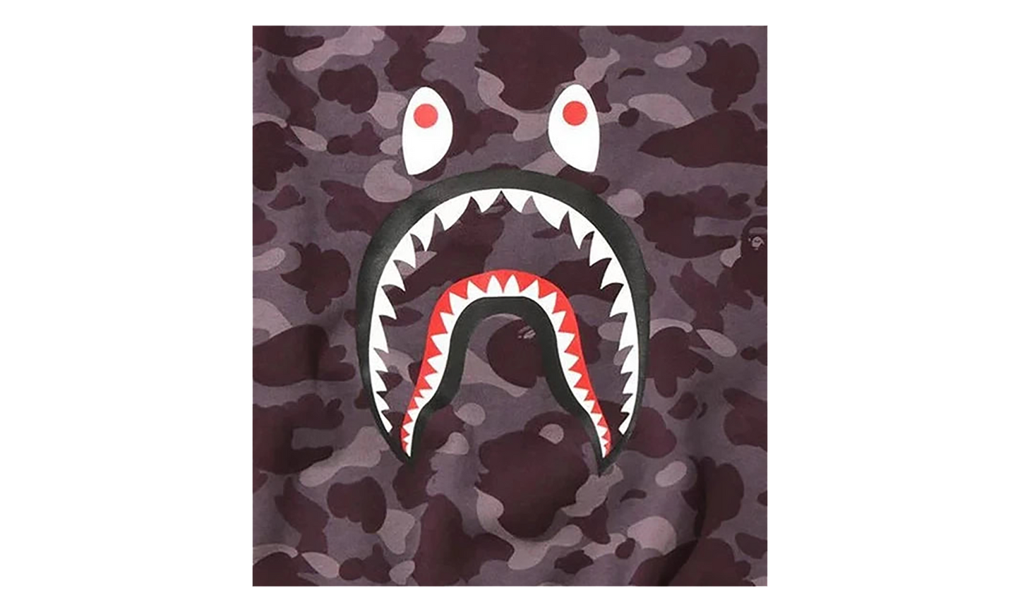 BAPE Color Camo Shark Relaxed Fit Crewneck Sweatshirt Burgundy 1H30 113 014 BURGUNDY