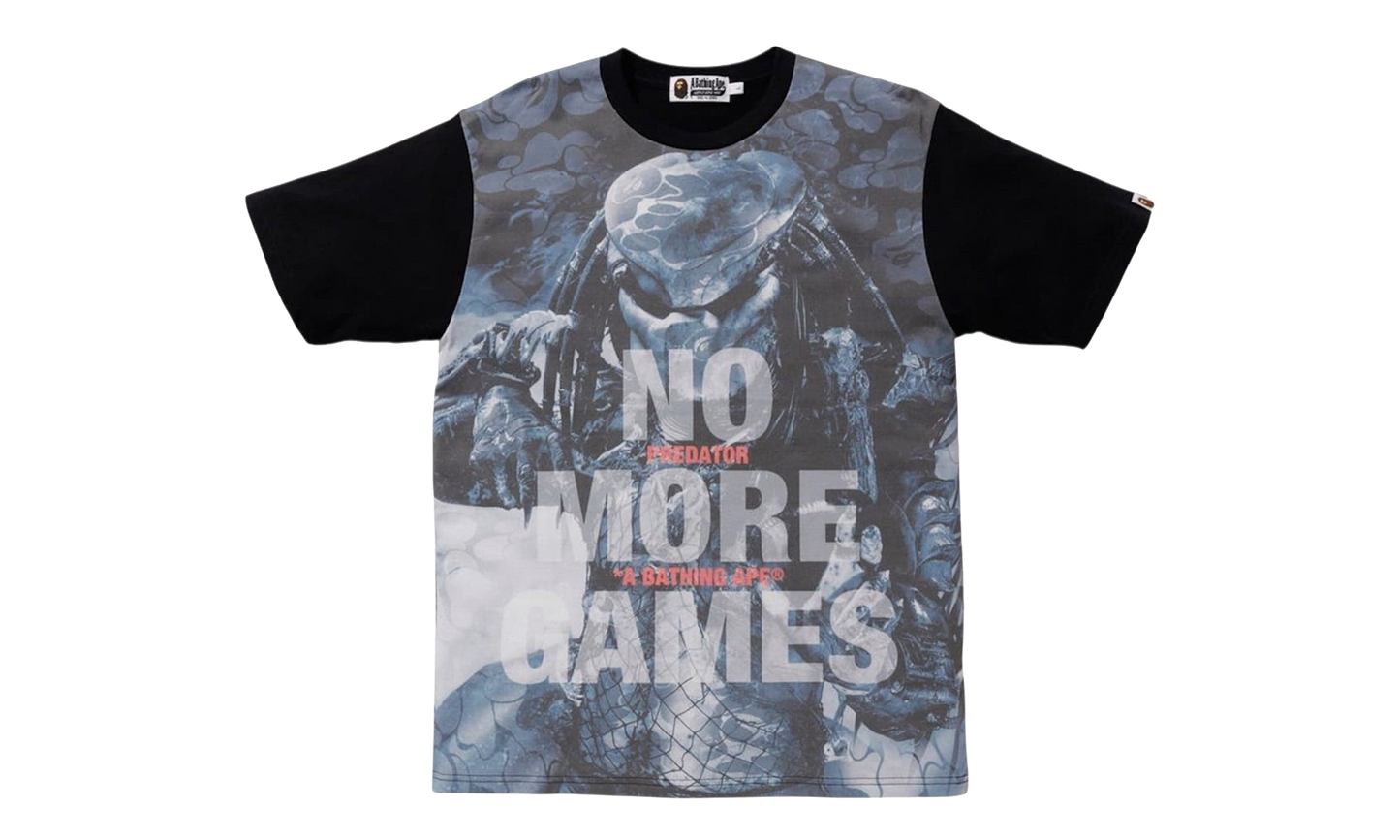BAPE Predator No More Games Logo Short Sleeve T-Shirt Black Multicolor BPSCTB