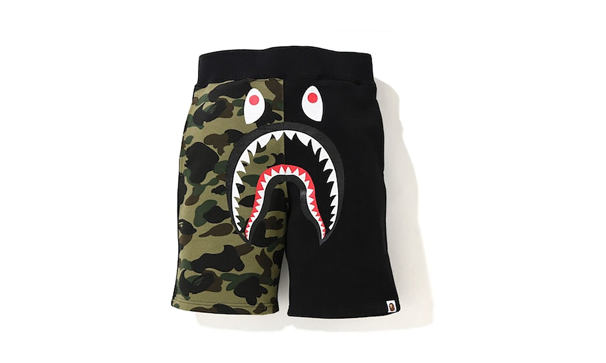 BAPE Shark Sweat Shorts SS21 - Black / Camo 7A6E5A7F