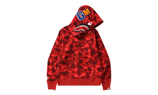 BAPE Color Camo Shark Full Zip Hoodie Red 1H70 115 008 RED
