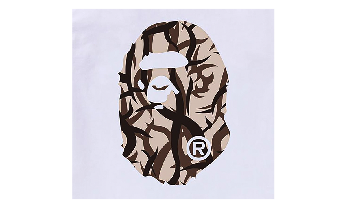 BAPE BAPE Trial Camo Big Ape Head Tee White Beige BAPE017