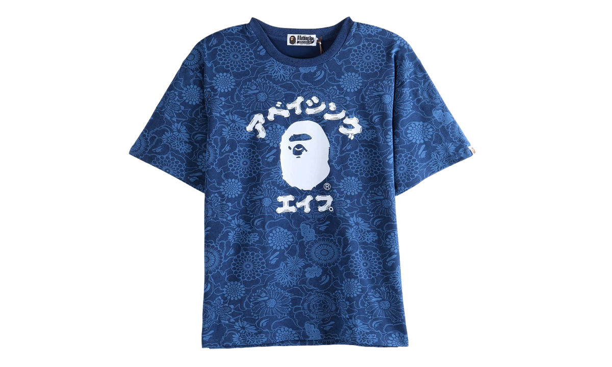 BAPE Japanese Art Camo College Tee Indigo 1M30109305 ING