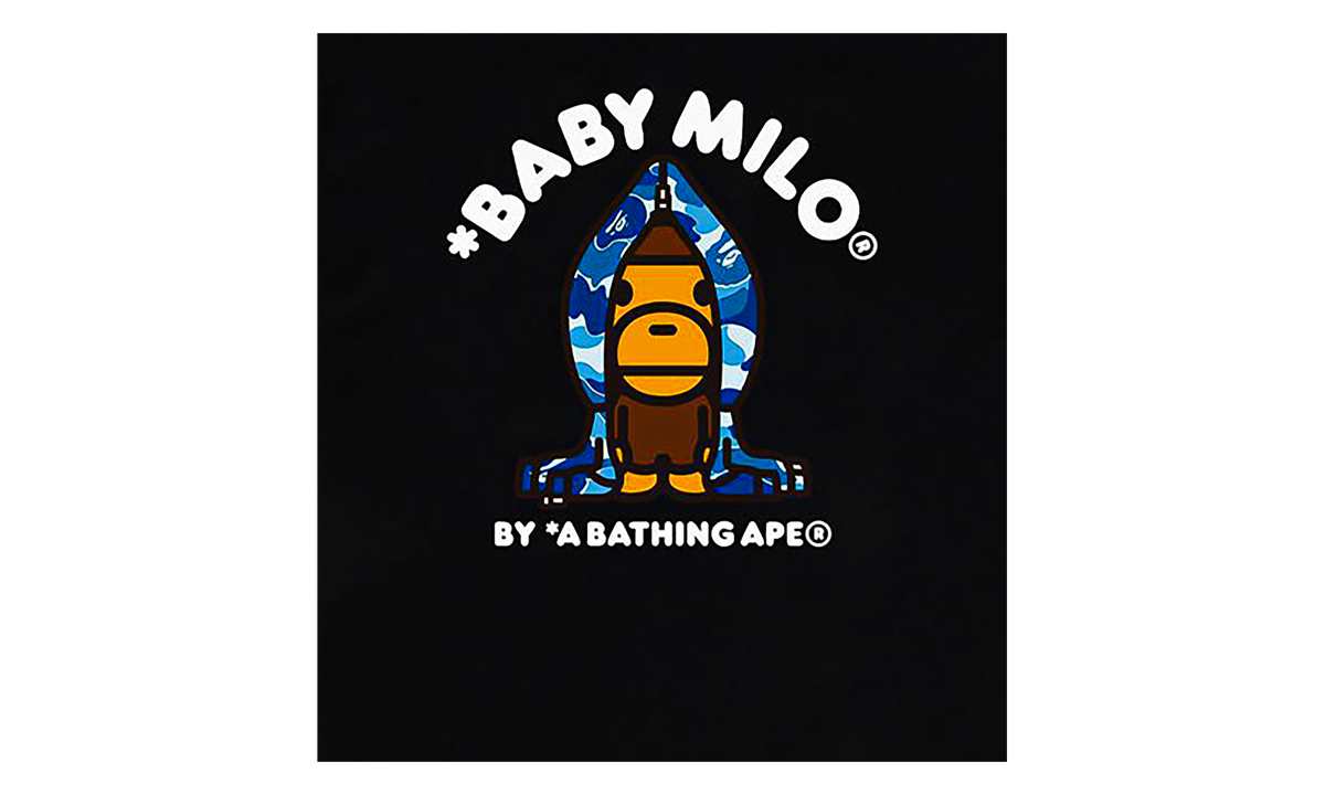 BAPE ABC Camo Milo Hoodie SS Tee Black/Blue Camo 0ZXTEMX00510Q BKK