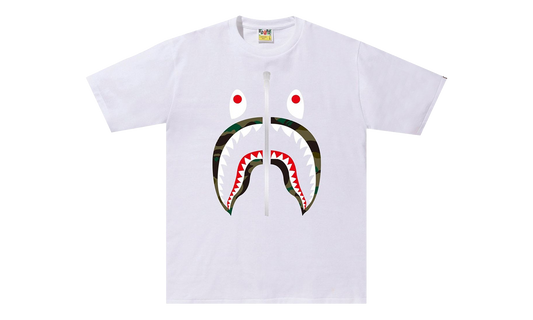 BAPE 1st Camo Shark Tee White / Green M110016D WHM