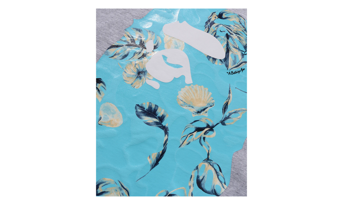 BAPE Vacation Pattern Ape Head Relaxed Fit Tee Grey 1L30 110 335 GREY