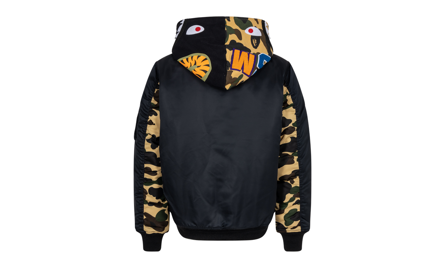 BAPE Shark Hoodie MA-1 Black Camo JK M141002 C