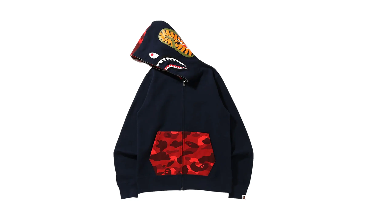 BAPE Full Zip Hoodie Color Camo Shark - Navy / Red 5DDF9C62