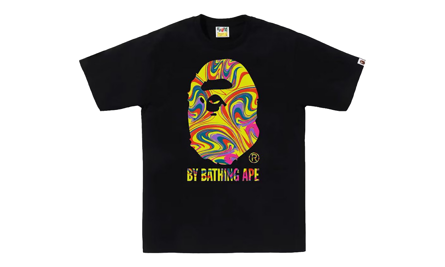 BAPE Marbling By Bathing Ape Tee Black 1J80 110 023 BLACK