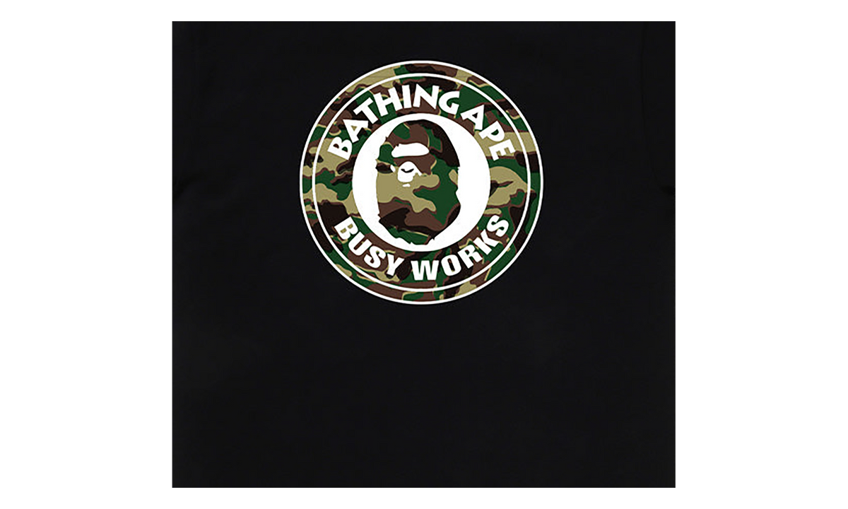 BAPE Glitch Woodland Camo Busy Works Tee Black 0ZXTEM032101Q BKX