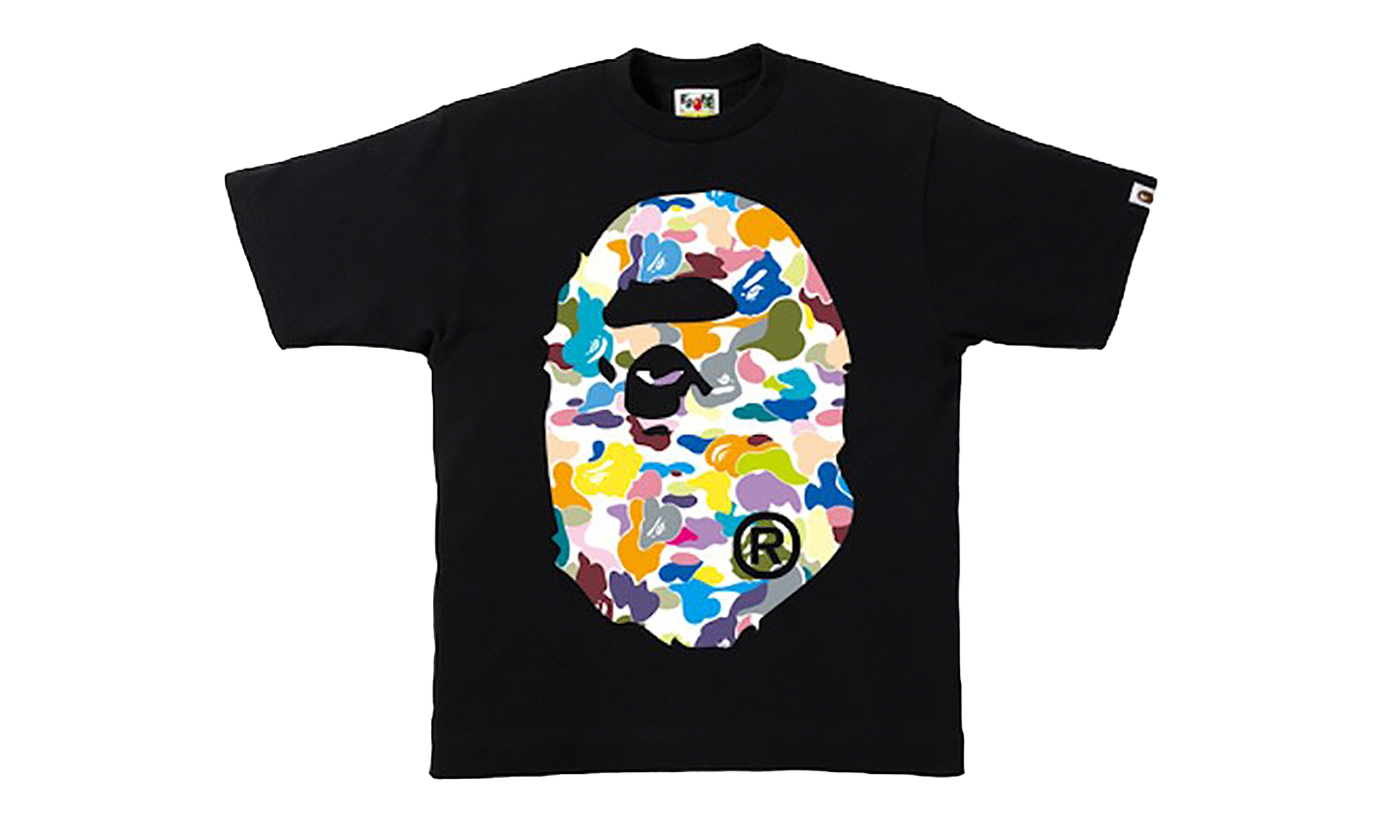 BAPE Multi Camo Big Ape Head T-Shirt Black Multi YXHLG5U0